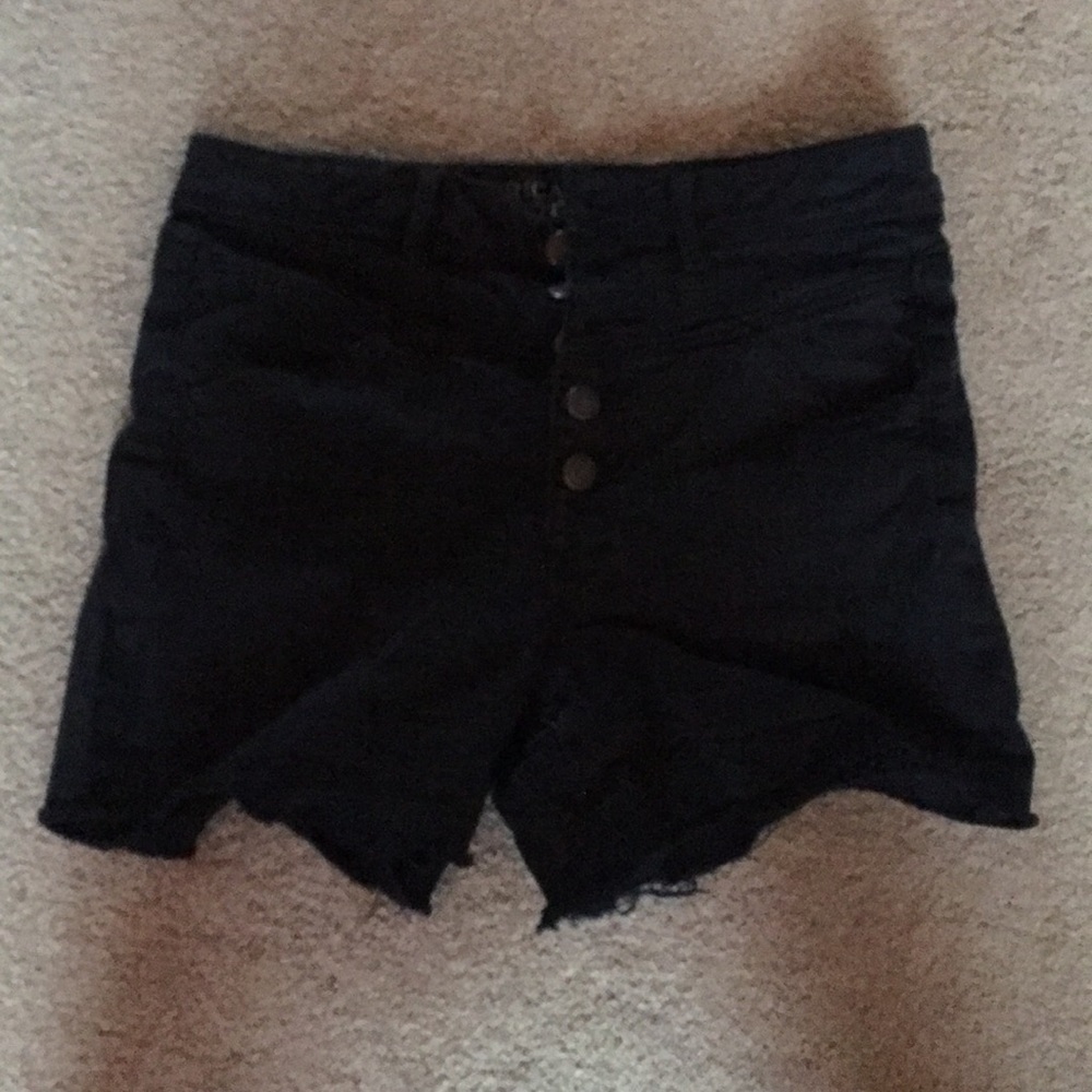 Black high waisted jean shorts from American eagle